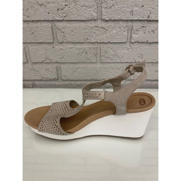 Dr. Scholl’s Selma Microfiber Cut-Out Wedged Sandals Size 9.5 - Picture 1 of 8